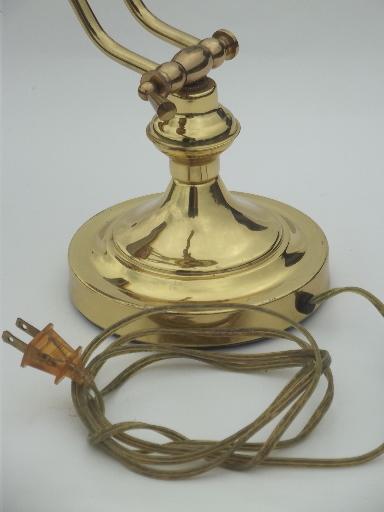 photo of polished brass banker's lamp for desk or library table reading light  #5