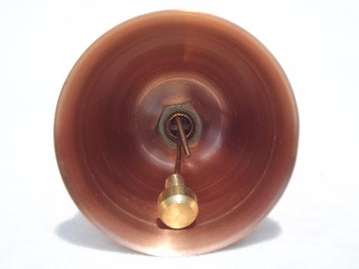 photo of polished copper & brass table bell, vintage Coppercraft Guild ? #5