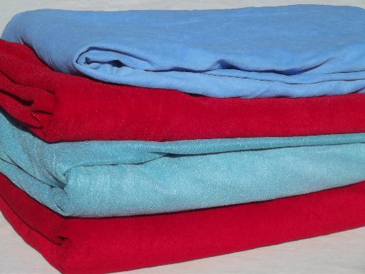 photo of poly velour fabric for costumes, crafts, table covers - red, aqua, blue #1