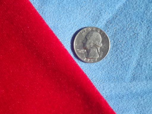 photo of poly velour fabric for costumes, crafts, table covers - red, aqua, blue #2