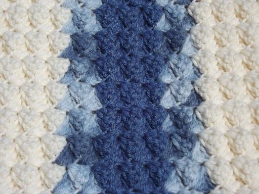 photo of popcorn bobbles crochet afghan, hand-crocheted blanket or bedspread #2