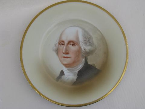 photo of portrait of George Washington, vintage china plate #1