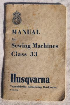 catalog photo of pre Viking Husqvarna class 33 sewing machine manual OEM original vintage