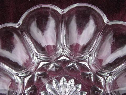 photo of pressed glass egg plate, divided serving piece for deviled eggs #3