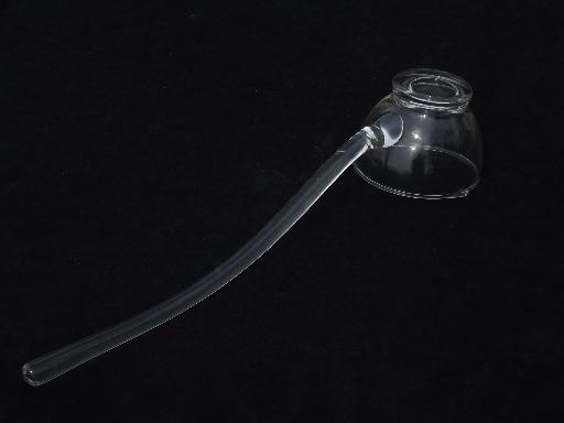 photo of pressed glass ladle for vintage punch set, cup shaped ladle bowl #3