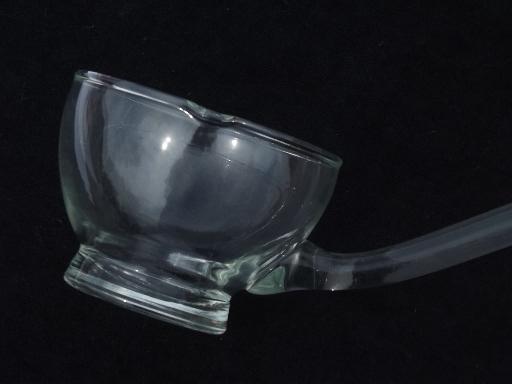 photo of pressed glass ladle for vintage punch set, cup shaped ladle bowl #4