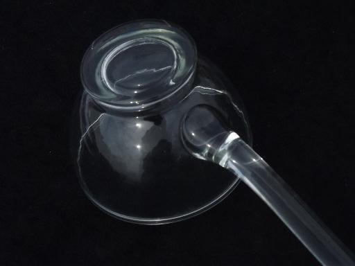 photo of pressed glass ladle for vintage punch set, cup shaped ladle bowl #5