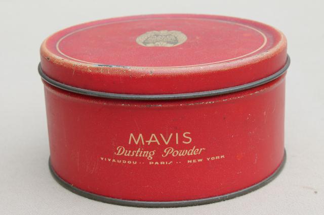 photo of pretty lot of vintage tins, 1930s art deco candy boxes & dusting powder tin #8