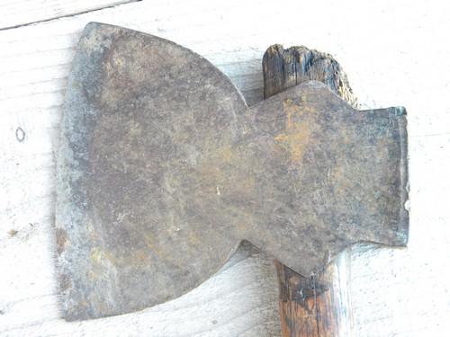 photo of primitive antique broad axe hatchet for hand hewing barn beams etc #3