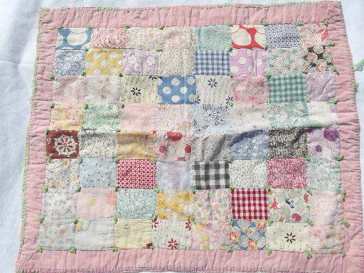 photo of primitive antique cotton patchwork quilts, doll bed or wall hanging sizes #3