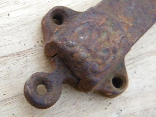 photo of primitive antique spring bolt latch for porch screen door/garden gate #4