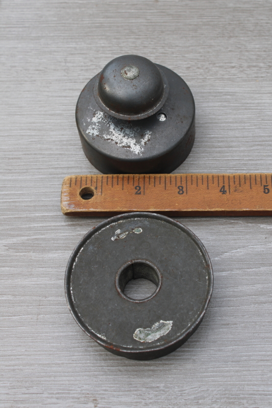 photo of primitive antique tin ware, old doughnut cutter & pastry maker, vintage kitchen tools #1