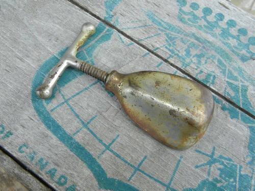 photo of primitive antique vintage iron nut cracker with hand screw #2