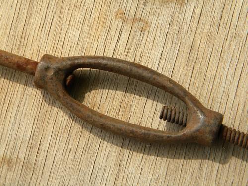 photo of primitive antique vintage iron turnbuckle for crosscut bucksaw #3