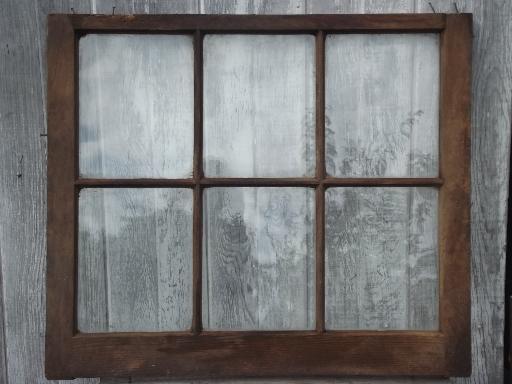 photo of primitive antique wood window frame from old Wisconsin barn or farmhouse #2