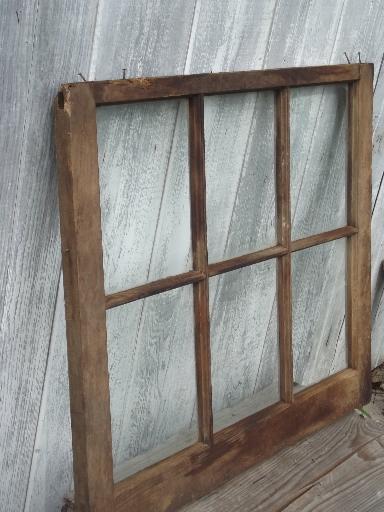 photo of primitive antique wood window frame from old Wisconsin barn or farmhouse #3