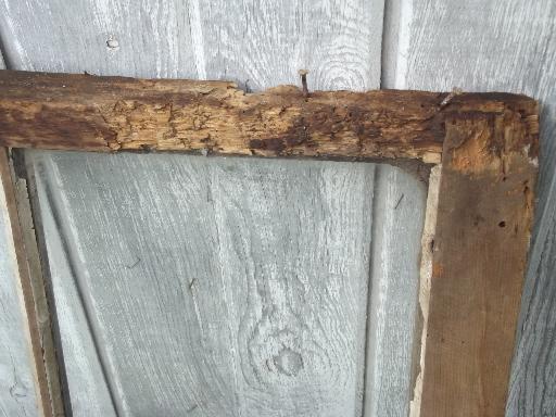 photo of primitive antique wood window frame from old Wisconsin barn or farmhouse #6