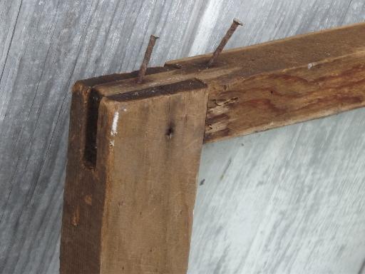 photo of primitive antique wood window frame from old Wisconsin barn or farmhouse #7