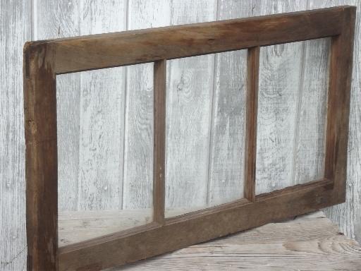 photo of primitive antique wood window frame from old Wisconsin barn or farmhouse #1