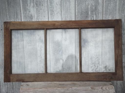 photo of primitive antique wood window frame from old Wisconsin barn or farmhouse #2