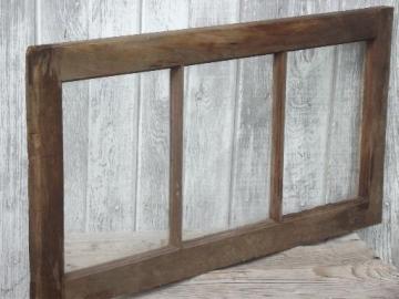 catalog photo of primitive antique wood window frame from old Wisconsin barn or farmhouse