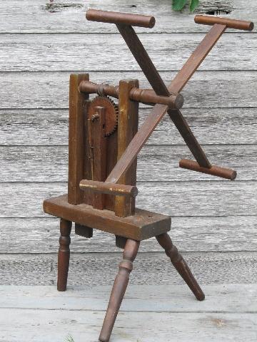 photo of primitive antique wood yarn skein winder w/ mortis & tenon joints #1