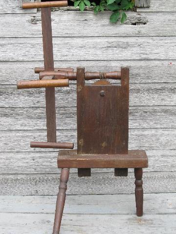 photo of primitive antique wood yarn skein winder w/ mortis & tenon joints #6