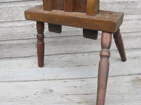 photo of primitive antique wood yarn skein winder w/ mortis & tenon joints #7