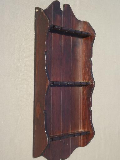 photo of primitive beadboard spoon holder wall rack, distressed vintage country pine #1