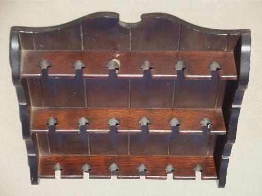 photo of primitive beadboard spoon holder wall rack, distressed vintage country pine #4