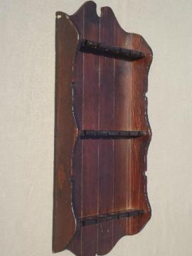 catalog photo of primitive beadboard spoon holder wall rack, distressed vintage country pine