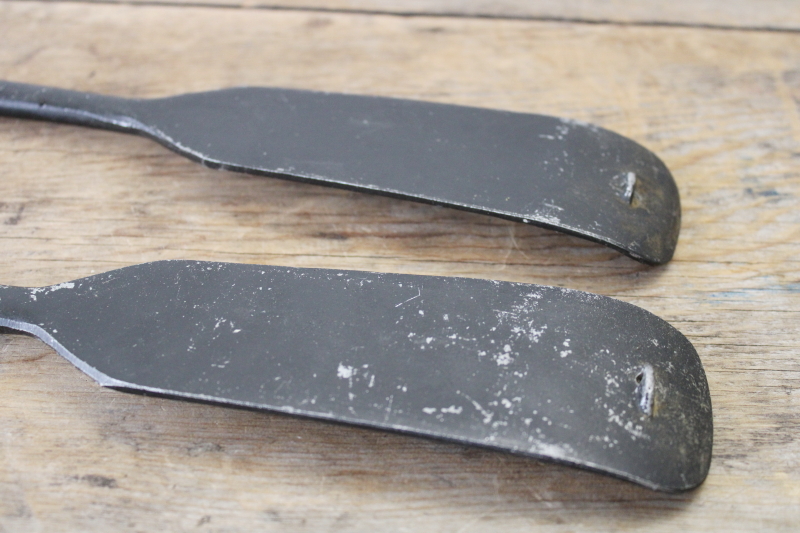 photo of primitive black wrought iron look metal fork & spoon, oversized wall art vintage farmhouse style  #6