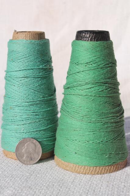 photo of primitive colors vintage cotton string / weaving cord / baker's twine on big spools #2