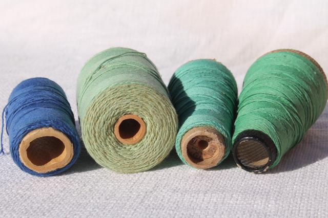 photo of primitive colors vintage cotton string / weaving cord / baker's twine on big spools #3
