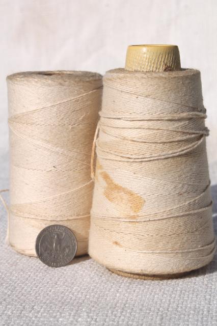 photo of primitive colors vintage cotton string / weaving cord / baker's twine on big spools #5