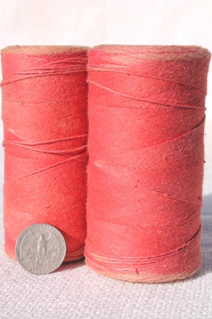 photo of primitive colors vintage cotton string / weaving cord / baker's twine on big spools #6