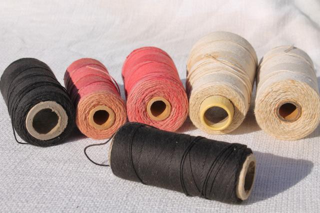photo of primitive colors vintage cotton string / weaving cord / baker's twine on big spools #7