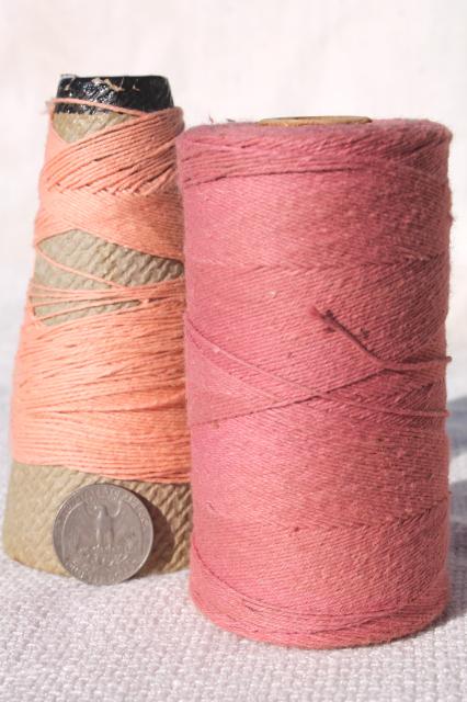 photo of primitive colors vintage cotton string / weaving cord / baker's twine on big spools #8