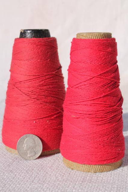 photo of primitive colors vintage cotton string / weaving cord / baker's twine on big spools #9