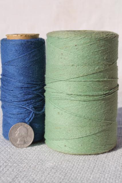 photo of primitive colors vintage cotton string / weaving cord / baker's twine on big spools #11