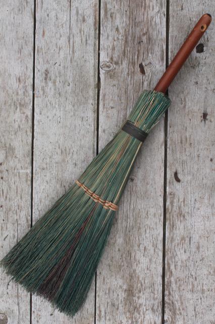 photo of primitive corn broom collection, vintage straw brooms for fall Halloween decoration #9