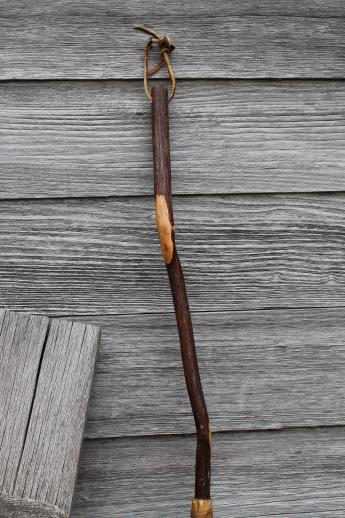 photo of primitive corn whisk hearth broom  w/ rustic twig broomstick #3