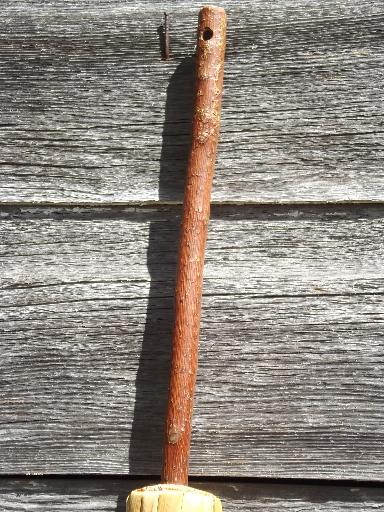 photo of primitive handmade corn whisk hearth broom w/ rustic twig broomstick #3