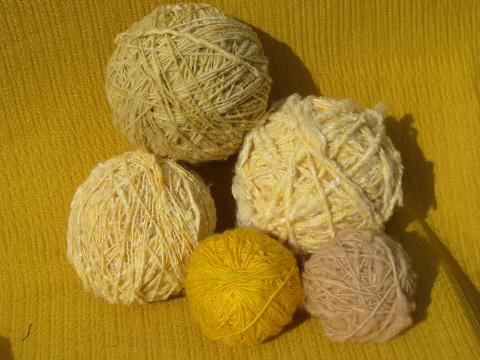 photo of primitive hand-spun wool yarn lot, rustic primitive colors and undyed #4