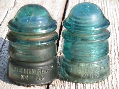 photo of primitive harness or coat hooks, old barn board wood pegs w/ antique glass insulators #4