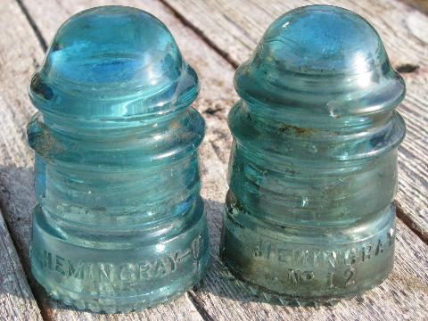 photo of primitive harness or coat hooks, old barn board wood pegs w/ antique glass insulators #7