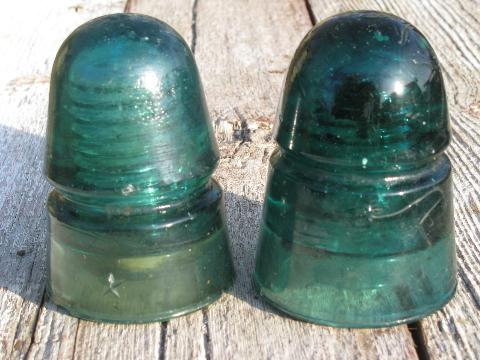 photo of primitive harness or coat hooks, old barn board wood pegs w/ antique glass insulators #3