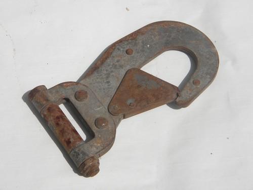 photo of primitive large old iron safety hook from farm estate #2