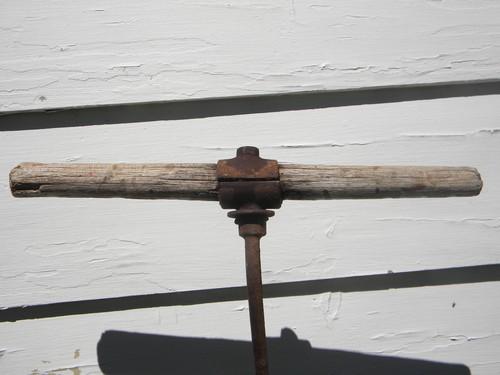 photo of primitive old antique ice house saw from Wisconsin farm estate #2