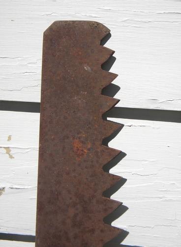 photo of primitive old antique ice house saw from Wisconsin farm estate #4